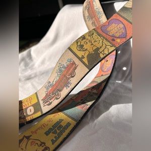 Vintage Leather Belt with Cute Graphics